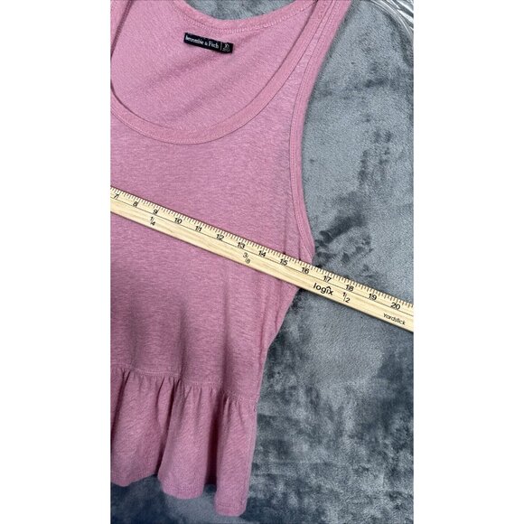 Abercrombie and finch women’s tank top extra small plum ruffled bottom and back - Picture 10 of 11